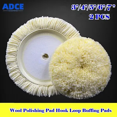 3/4/5/6/7Wool Polishing Pad 100%Natural Wool Buffing Pad Hook & Loop Backing Pad • $21.85