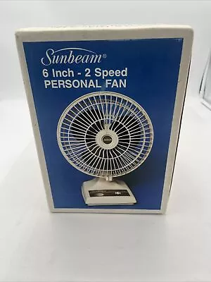 Vintage Sunbeam 6 Inch-3 Brown Blade 2 Speed Personal Desk Fan 1983 Open Box • $39.95