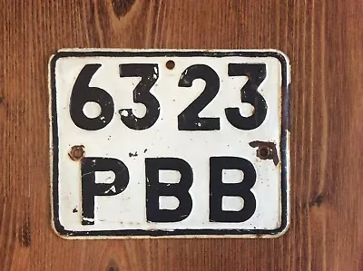 USSR SOVIET LICENSE PLATE MOTORCYCLE 6323 PBB ( RIVNO Terretory UKRAINE ) 1970s • $12