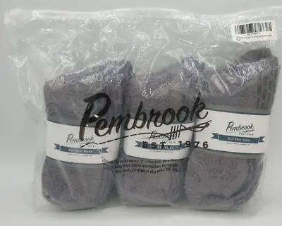 Pembrook Non-Skid Crew Socks 6 Pairs Anti Slip Socks Grey Adult *SHIPS FAST* • $19.99