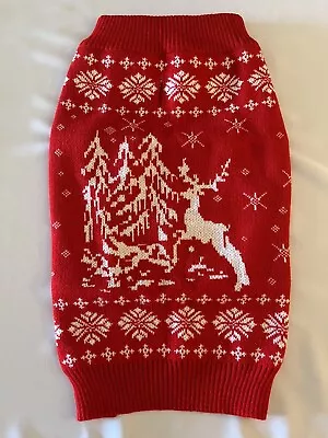 Christmas Reindeer Dog Sweater Red Large • $13.99