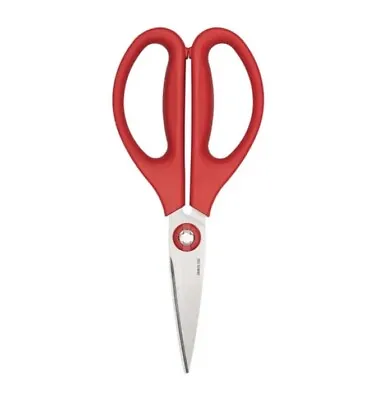 OXO Kitchen Scissors Red Steel Blade Non Slip Grip Veg Meat Herbs & More • £10.99