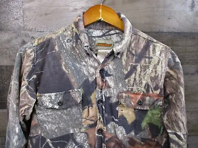 Field Staff Mossy Oak Shirt Youth Boys XL Hunting Camo Button Down Long Sleeve • $13.50