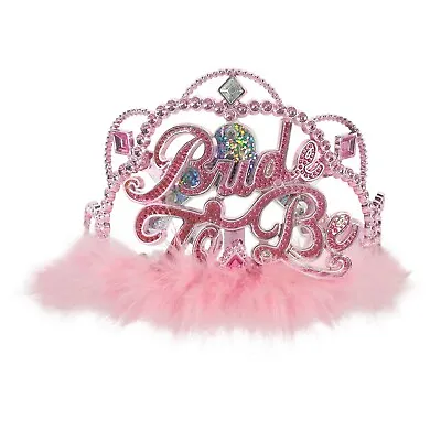 Bachelorette Party Supplies Bride To Be Bedazzled Fluffy Tiara (1 Piece) • $17.95