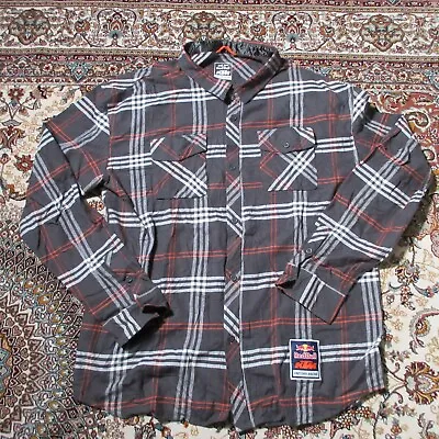 Red Bull Shirt Mens XXL Plaid KTM Factory Racing Flannel Button Up MX Motocross • $29.88