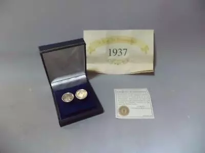 $44.50 • Buy VTG In Original Box Silver Mercury Head Dime Cufflinks  A Year To Remember 1937 