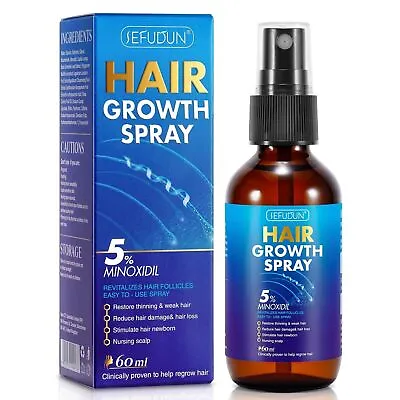 Hair Growth Serum Anti Hair Loss Treatment Spray - Regrow New Hair Minoxidil 5% • £8.88