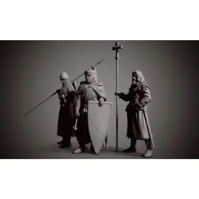 1/24 75mm Resin Model Kit Medieval Knights Warriors Crusaders Unpainted • $28.97