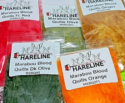 Hareline Marabou Blood Quills Fly Tying Feathers 40 Colors Buggers Streamers • $4.80