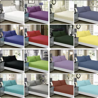 $39.99 • Buy 1000TC Ultra SOFT FITTED Sheet Pillowcase Set(No Flat)Queen/King/Super Size Bed