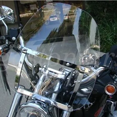 23 X21 Clear Motorcycle Windshield Large Windscreen Universal 7/8''1'' Handlebar • $116.99