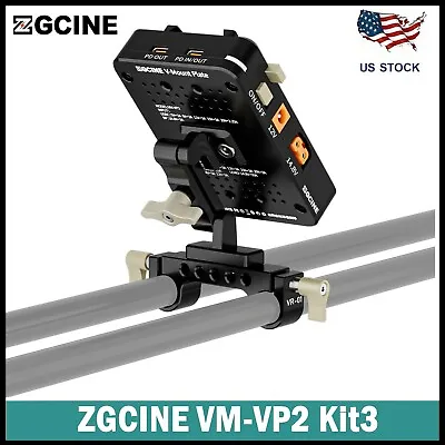 ZGCINE VM-VP2 Kit3 V-Mount Lock Battery Plate Kit 15mm Rod Clamp For Camera DSLR • $79