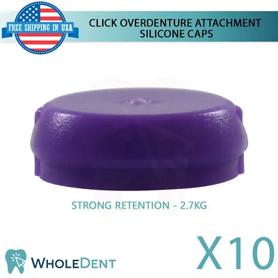 $59 • Buy 10x Strong Silicone Cap Click Overdenture Attachment Abut Ment Dental Im Plant