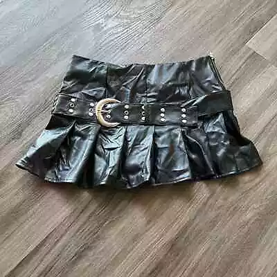 Gothic Micro Leather Belt Skirt • $20