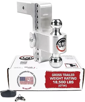 Weigh Safe CTB8-2.5 180° Dual Tow Ball Hitch (Chrome Plated Steel) 8  Drop • $269