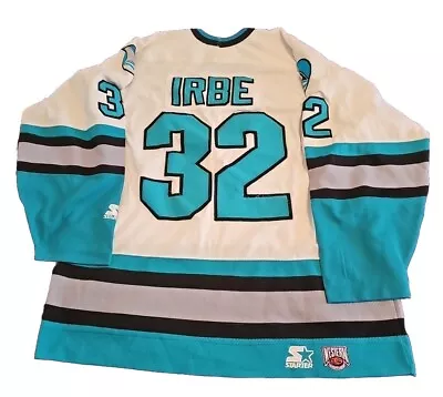 NHL San Jose Sharks ARTURS IRBE Vintage Starter Hockey Jersey Size XL • $110