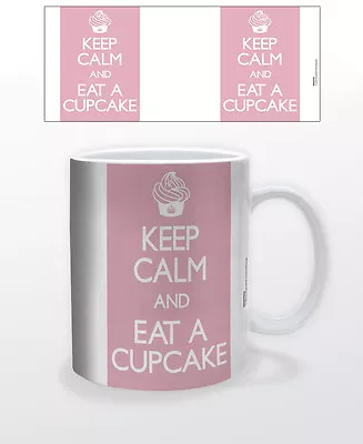 Keep Calm & Eat A Cupcake 11 Oz Coffee Mug Tea Cup Sugar Cakes Kitchen Quote Usa • £19.29