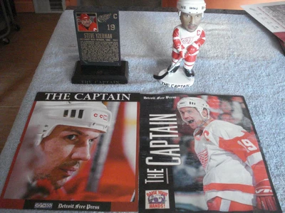 $55 • Buy Vintage Steve Yzerman  The Captain  Bobblehead & Commemorative Hof Plaque+bonus