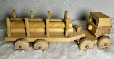 Vintage Handmade Wooden Toy Log Truck With Removable Logs • $46.87