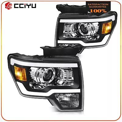 For 2009-2014 Ford F150 Headlights Assembly Left+Right Black Housing Pair • $188.88