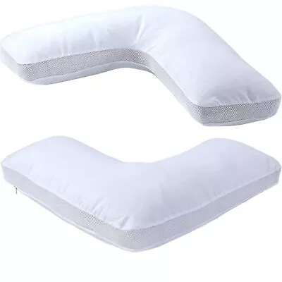 V Shaped Air Mesh Pillow Neck Support Sides Cushion Soft Leg Knee Home Airmax • £12.90