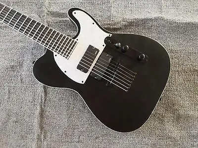 7 String Matte Black Electric Guitar String Neck Transparent Bridge White Pearl • $241.96