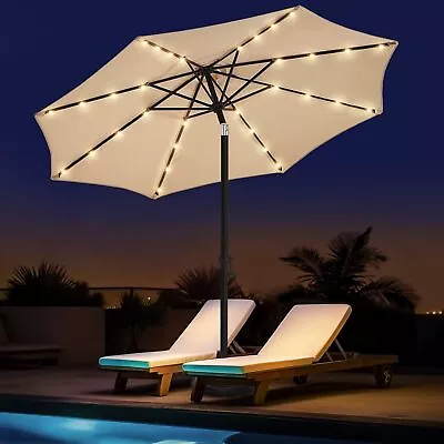 Wikiwiki 9ft SolarPatio Table UmbrellaRuggedOutdoor Market Umbrella32LEDLights • $69.99