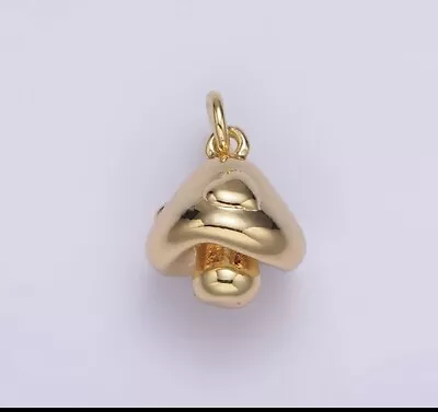 Gold Mushroom Charm Small Unique Magic Mushroom Pendant Jewelry • $11.70