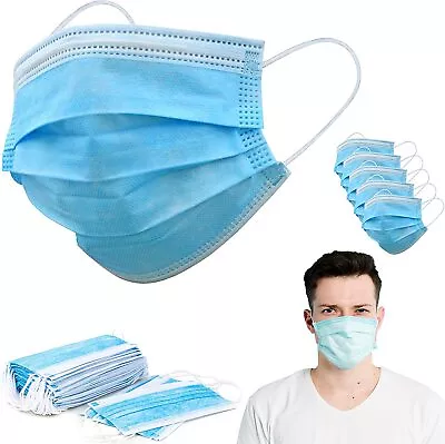 50/100/500 3 Ply Ear Loop Face Mask Non Medical Surgical Dental Disposable Masks • $69.99