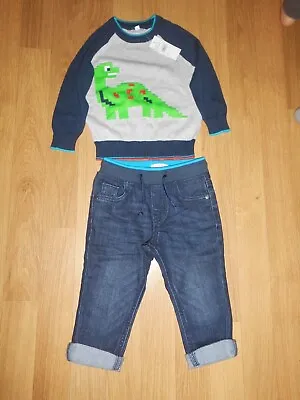 £3.99 • Buy Blue Zoo Debenhams Baby Boy's Dinosaur Top & Jeans Outfit *brand New*