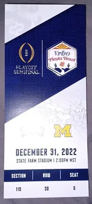$29.99 • Buy 2022 Fiesta Bowl Michigan Wolverines Vs TCU Football Commerative Ticket Stub
