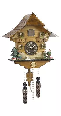 Quartz Cuckoo Clock Black Forest House TU 430 Q • $257.62