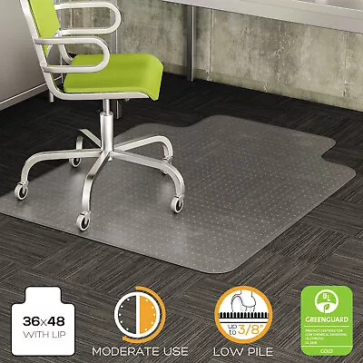 Deflecto DuraMat Moderate Use Chair Mat For Low Pile Carpet 36 X 48 W/Lip Clear • $98.74