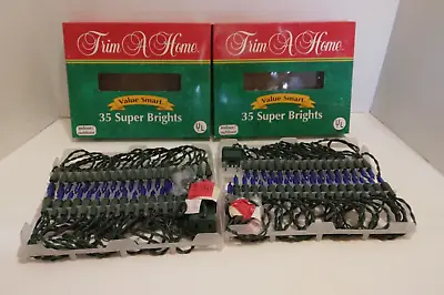 Vintage Trim A Tree Kmart 35 Super Brites Blue Christmas String Lights • $15