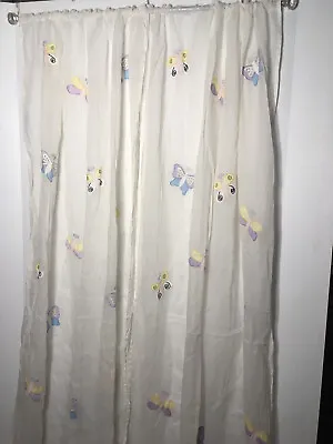 Vintage Lillian Vernon Pair Of Sheer Long Curtains With Butterflies 40 X82  • $24.99