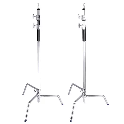 Neewer 2 Packs Stainless Steel Heavy Duty C-Stand 5-10 Feet Sturdy Tripod • £188.99