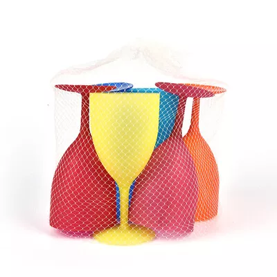 6 Pcs/Set Plastic Wine Glass Goblet Cocktail Cups Colorful Frosted Picnic Par YT • £7.97