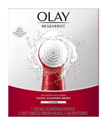 $39.99 • Buy Olay Regenerist Facial Cleansing Brush /1 Handle/2 Brush Heads/2 Batteries/ New!