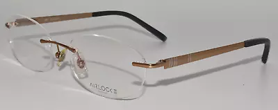 New Eyeglasses Marchon Airlock Love Unity 205 710 Gold 53-18-135 Unisex • $19.99