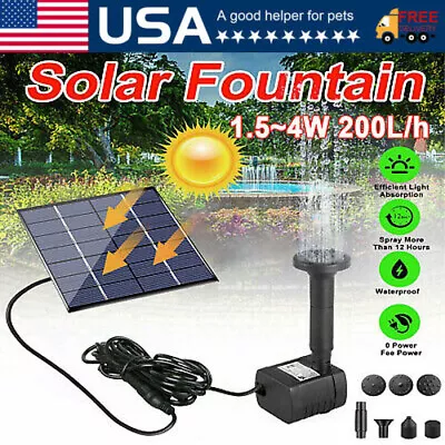 Solar Power Fountain Submersible Floating Water Pump Bird Bath Pond Garden Decor • $9.98