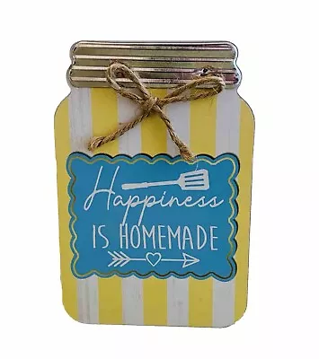 Happiness Is Homemade Sign Baking Mason Jar Shape Tier Tray Tabletop 6”x4” NEW! • $6.30