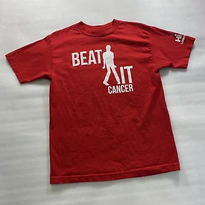 Beat It Cancer Adult Medium Shirt Relay For Life Michael Jackson Red Pre-Owned • $18.98