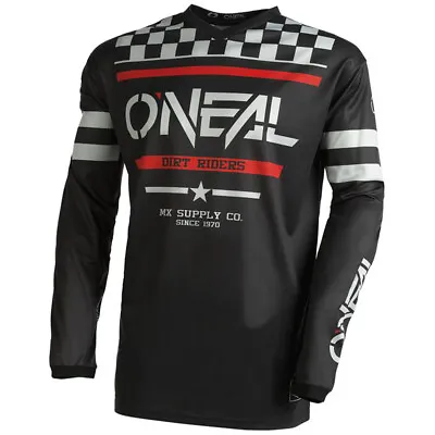 O'Neal Element Off-Road MX Jersey Squadron Black/Grey/Red Medium CLOSEOUT • $20.99