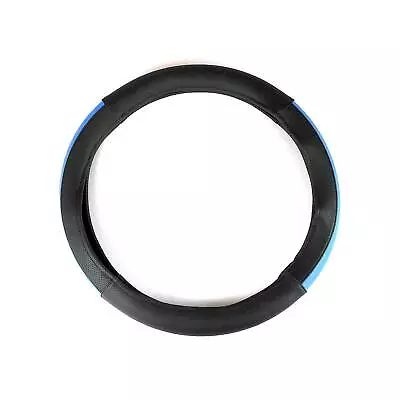 15  Steering Wheel Cover Half Moon Blue Leather Anti-slip Breathable Accessories • $29.99