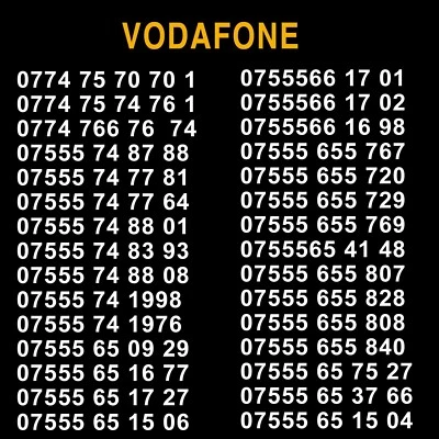 £19.99 • Buy Easy Vodafone VIP Gold Mobile Number Golden Numbers Platinum Diamond SIM Card