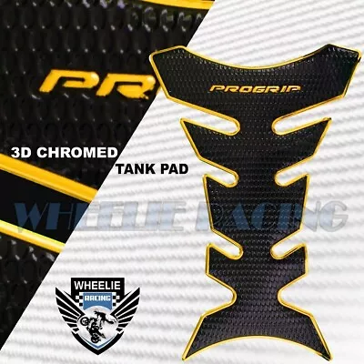 3d Fuel/gas Tank Pad Protector Decal Pro Grip Perforated Gloss Black+chrome Gold • $16.98