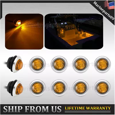 10x Marine Boat Deck Interior Light LED Amber Stainless Steel Courtesy Lights US • $15.99