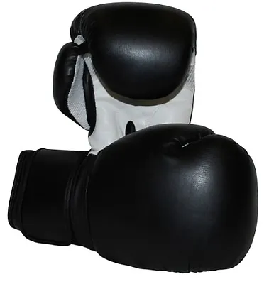 Black Boxing Gloves For Sparring/Competition Bonded Leather With Air Maxx Palm • $19.95