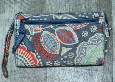 Vera Bradley Floral Wristlet Zip Pouch Wallet Purse Clutch Strap • $12.99