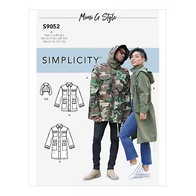 Simplicity 9052 MISSES MEN'S TEEN'S JACKET Sewing Pattern Sizes XS-XL • £13.79